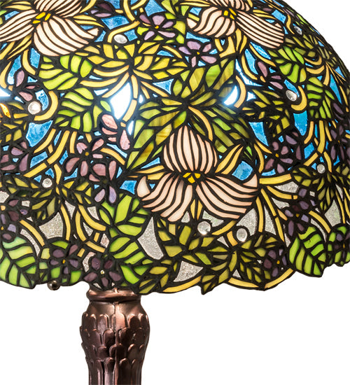 Meyda Tiffany 115262 Three Light Table Lamp, Mahogany Bronze