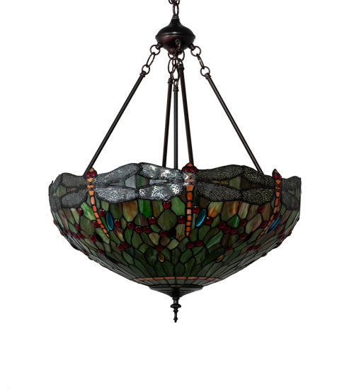 Meyda Tiffany 123701 Three Light Pendant, Mahogany Bronze
