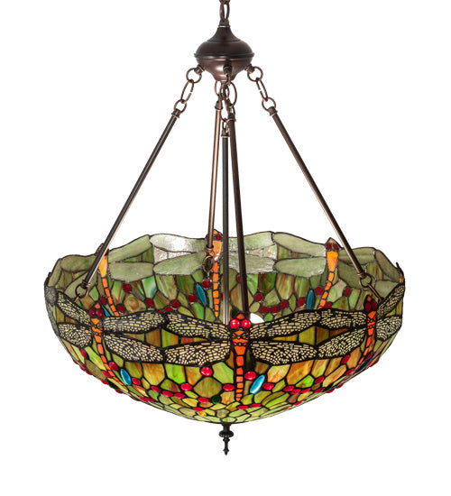 Meyda Tiffany 123701 Three Light Pendant, Mahogany Bronze