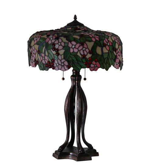Meyda Tiffany 126749 Three Light Table Lamp, Mahogany Bronze