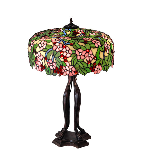 Meyda Tiffany 126749 Three Light Table Lamp, Mahogany Bronze