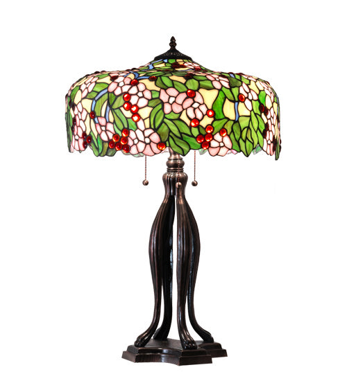 Meyda Tiffany 126749 Three Light Table Lamp, Mahogany Bronze