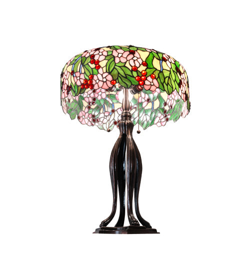 Meyda Tiffany 126749 Three Light Table Lamp, Mahogany Bronze