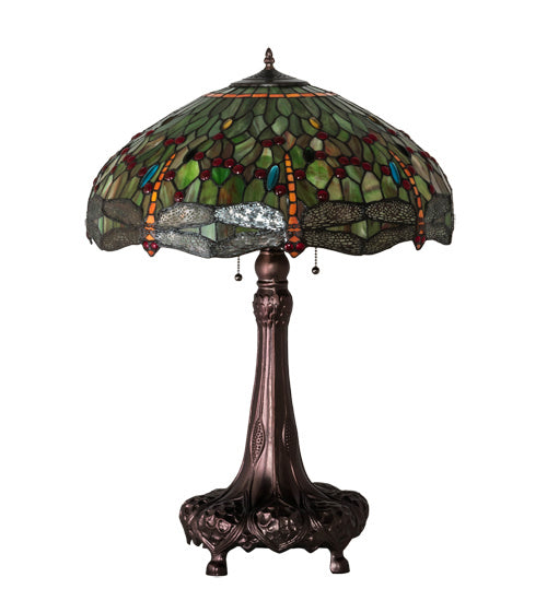 Meyda Tiffany 129745 Three Light Table Lamp, Mahogany Bronze