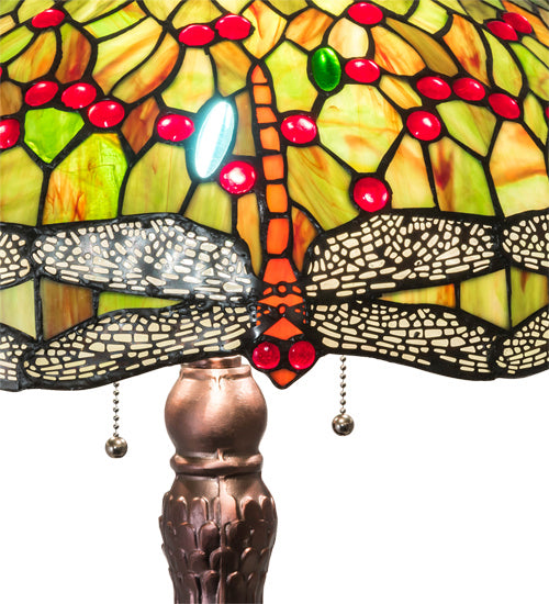 Meyda Tiffany 129745 Three Light Table Lamp, Mahogany Bronze