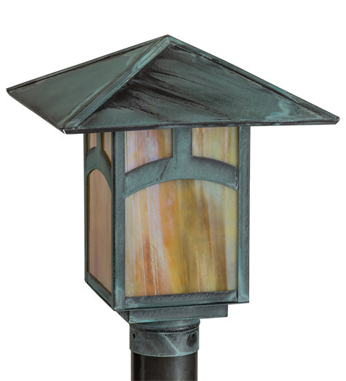 Meyda Tiffany 227491 One Light Post Mount, Verdigris