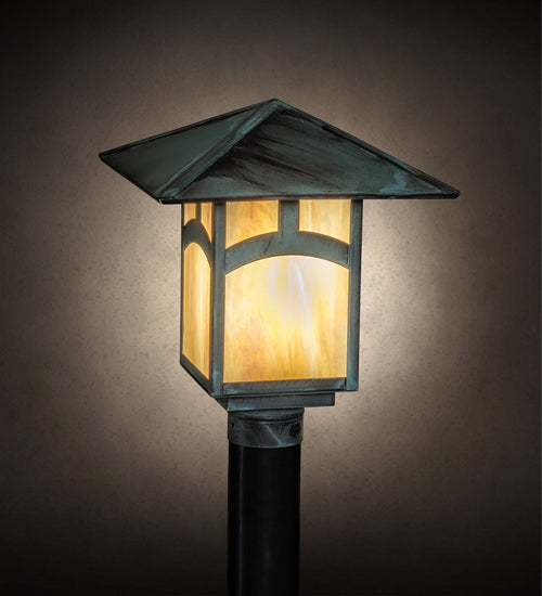 Meyda Tiffany 227491 One Light Post Mount, Verdigris