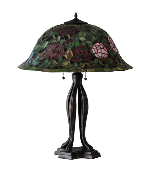 Meyda Tiffany 229111 Three Light Table Lamp, Mahogany Bronze