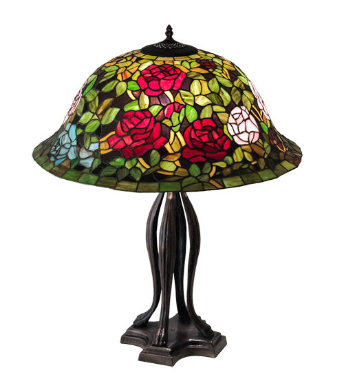 Meyda Tiffany 229111 Three Light Table Lamp, Mahogany Bronze