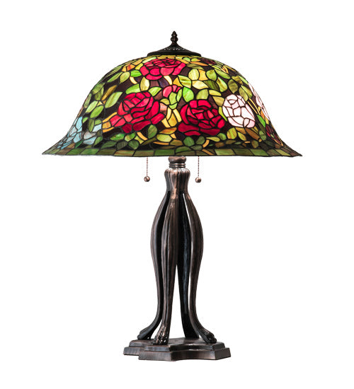 Meyda Tiffany 229111 Three Light Table Lamp, Mahogany Bronze