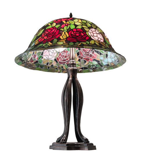 Meyda Tiffany 229111 Three Light Table Lamp, Mahogany Bronze