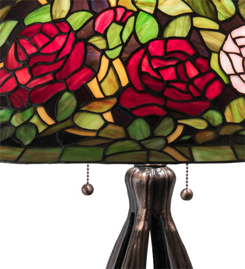 Meyda Tiffany 229111 Three Light Table Lamp, Mahogany Bronze