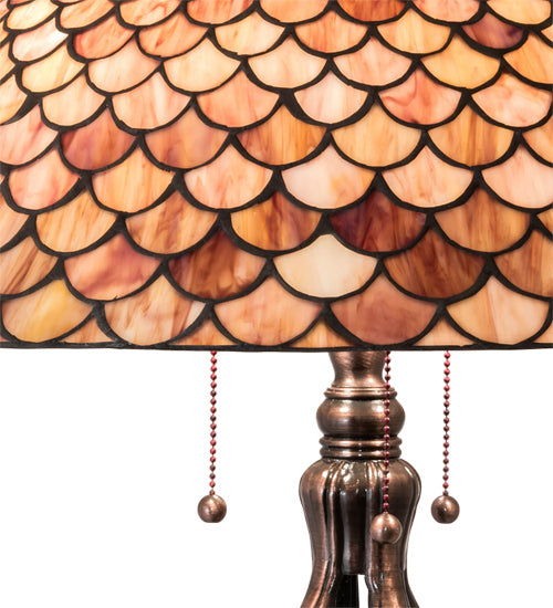 Meyda Tiffany 230385 Three Light Table Lamp, Mahogany Bronze