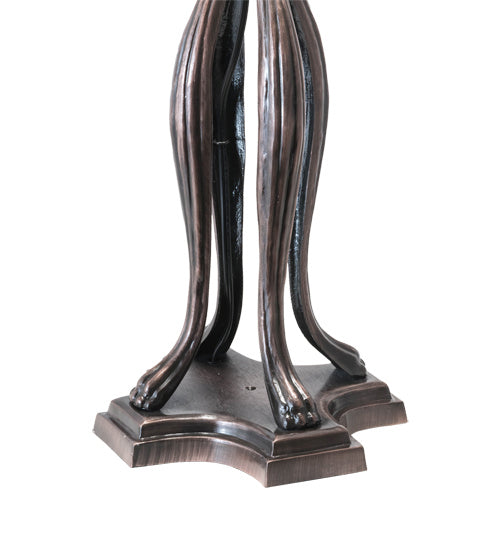 Meyda Tiffany 230385 Three Light Table Lamp, Mahogany Bronze