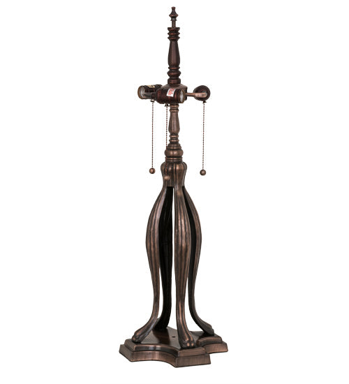 Meyda Tiffany 230385 Three Light Table Lamp, Mahogany Bronze