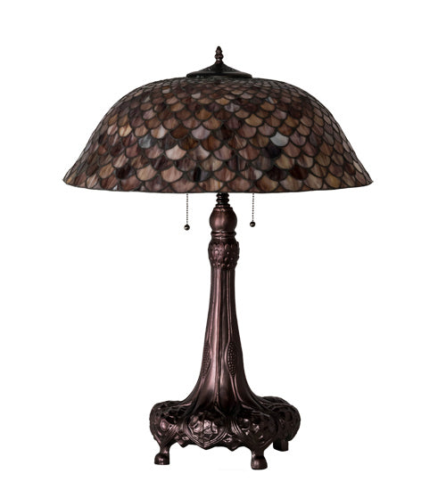 Meyda Tiffany 230408 Three Light Table Lamp, Mahogany Bronze