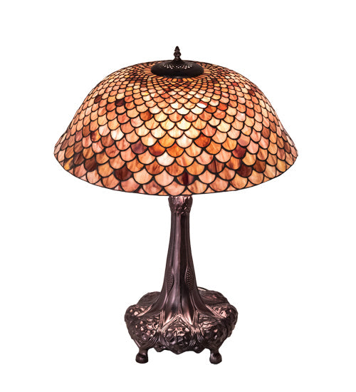 Meyda Tiffany 230408 Three Light Table Lamp, Mahogany Bronze