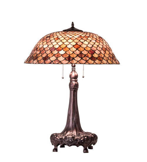 Meyda Tiffany 230408 Three Light Table Lamp, Mahogany Bronze