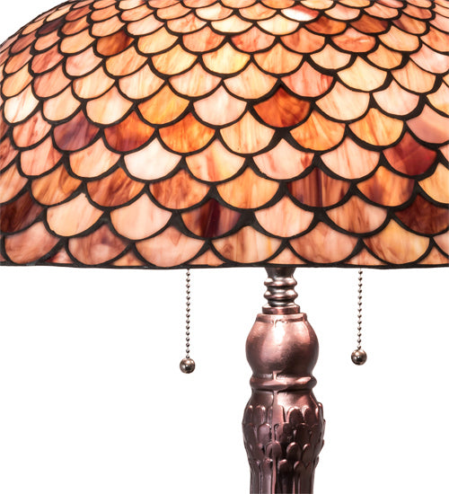 Meyda Tiffany 230408 Three Light Table Lamp, Mahogany Bronze