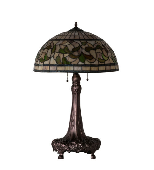 Meyda Tiffany 230449 Three Light Table Lamp, Mahogany Bronze