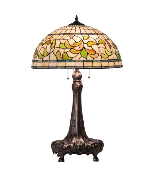 Meyda Tiffany 230449 Three Light Table Lamp, Mahogany Bronze