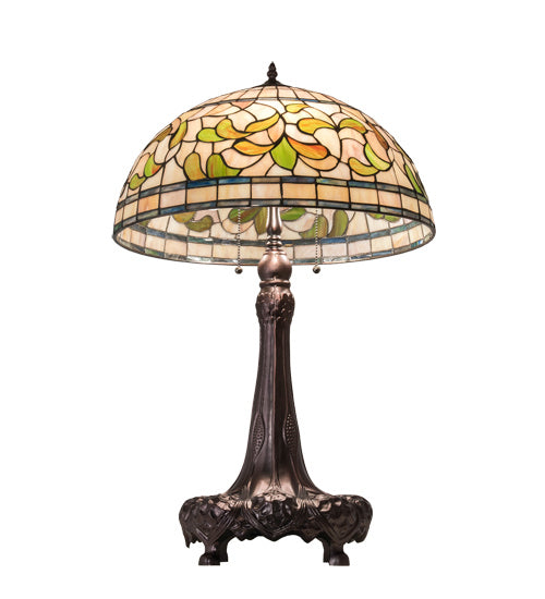 Meyda Tiffany 230449 Three Light Table Lamp, Mahogany Bronze
