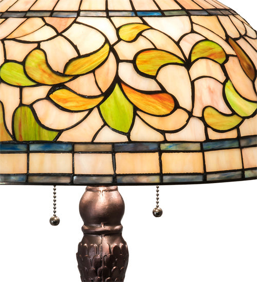 Meyda Tiffany 230449 Three Light Table Lamp, Mahogany Bronze