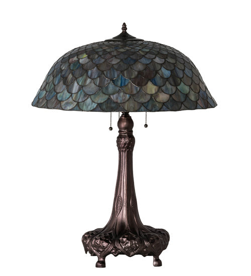Meyda Tiffany 230462 Three Light Table Lamp, Mahogany Bronze