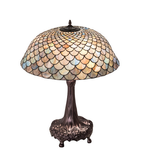 Meyda Tiffany 230462 Three Light Table Lamp, Mahogany Bronze