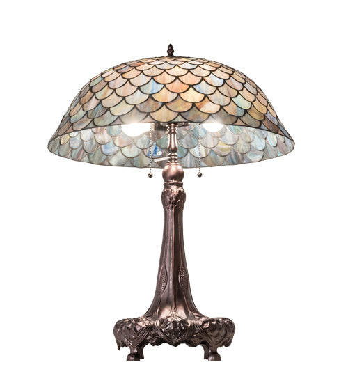 Meyda Tiffany 230462 Three Light Table Lamp, Mahogany Bronze