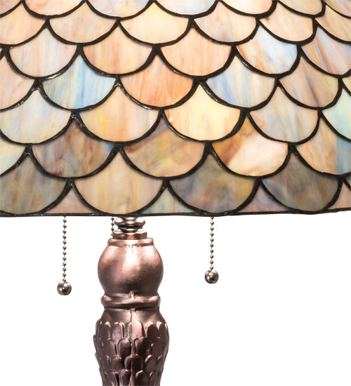 Meyda Tiffany 230462 Three Light Table Lamp, Mahogany Bronze