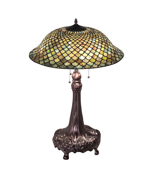 Meyda Tiffany 230465 Three Light Table Lamp, Mahogany Bronze