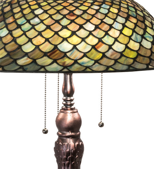 Meyda Tiffany 230465 Three Light Table Lamp, Mahogany Bronze