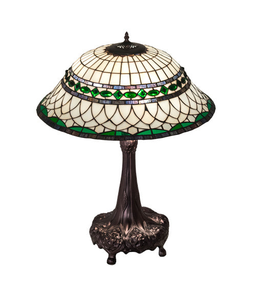 Meyda Tiffany 230467 Three Light Table Lamp, Mahogany Bronze