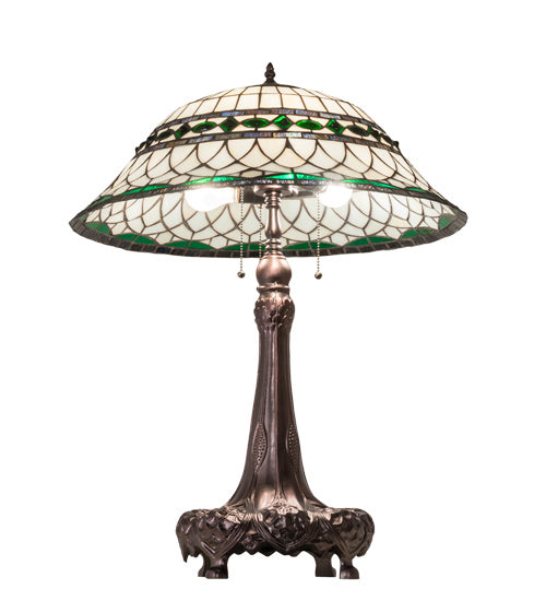 Meyda Tiffany 230467 Three Light Table Lamp, Mahogany Bronze