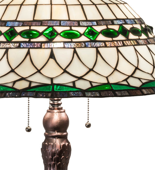 Meyda Tiffany 230467 Three Light Table Lamp, Mahogany Bronze