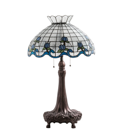 Meyda Tiffany 230472 Three Light Table Lamp, Mahogany Bronze