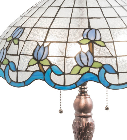 Meyda Tiffany 230472 Three Light Table Lamp, Mahogany Bronze