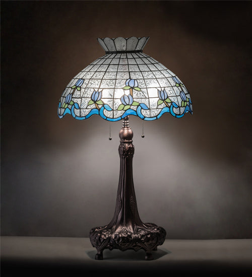 Meyda Tiffany 230472 Three Light Table Lamp, Mahogany Bronze