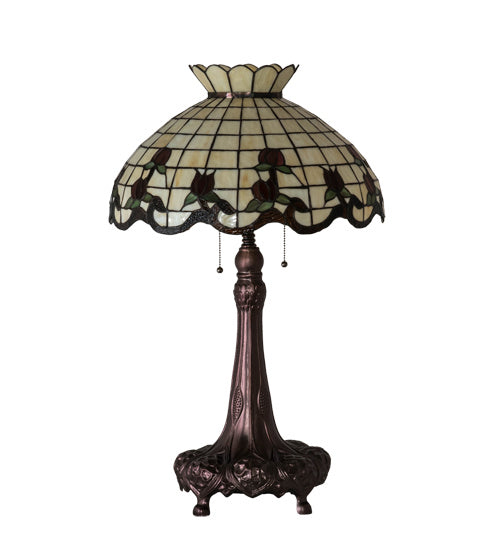 Meyda Tiffany 230473 Three Light Table Lamp, Mahogany Bronze