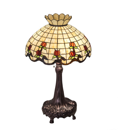 Meyda Tiffany 230473 Three Light Table Lamp, Mahogany Bronze