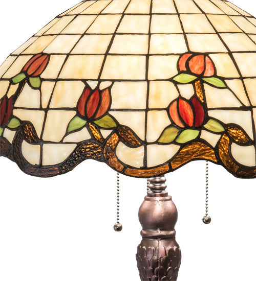 Meyda Tiffany 230473 Three Light Table Lamp, Mahogany Bronze
