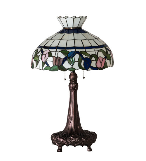 Meyda Tiffany 230475 Three Light Table Lamp, Mahogany Bronze