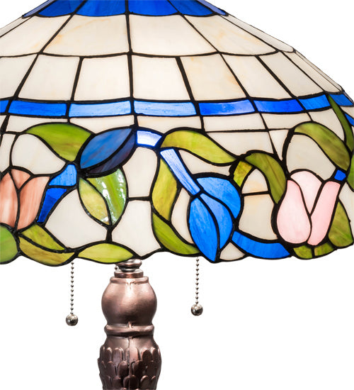 Meyda Tiffany 230475 Three Light Table Lamp, Mahogany Bronze