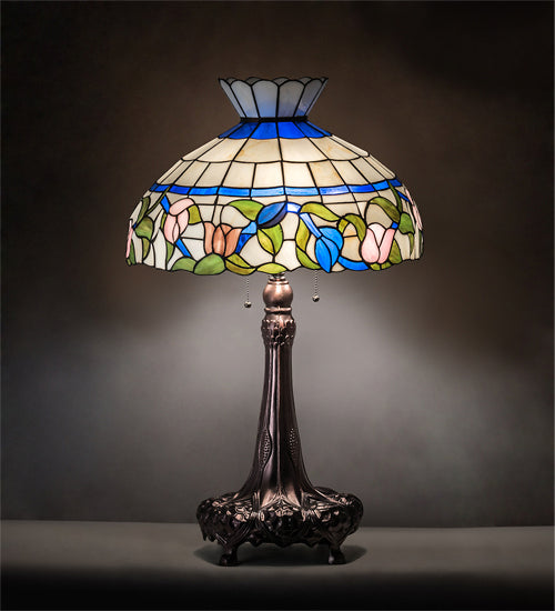 Meyda Tiffany 230475 Three Light Table Lamp, Mahogany Bronze