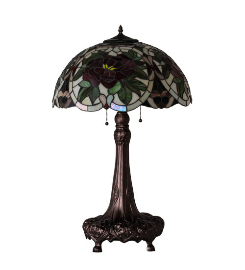 Meyda Tiffany 230476 Three Light Table Lamp, Mahogany Bronze