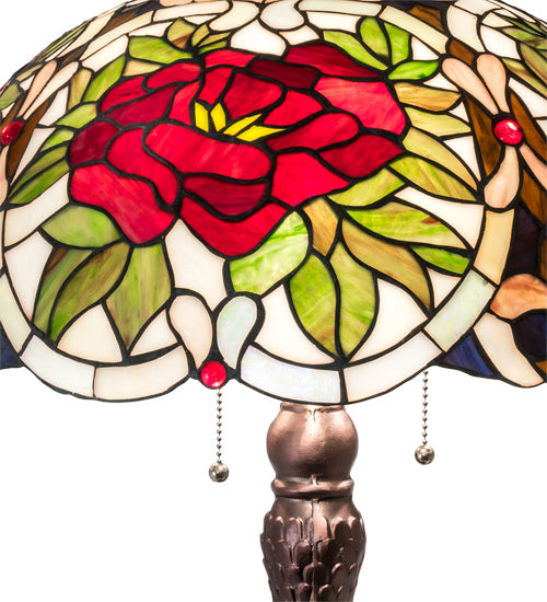 Meyda Tiffany 230476 Three Light Table Lamp, Mahogany Bronze
