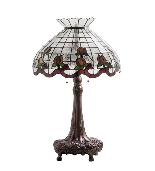 Meyda Tiffany 230639 Three Light Table Lamp, Mahogany Bronze