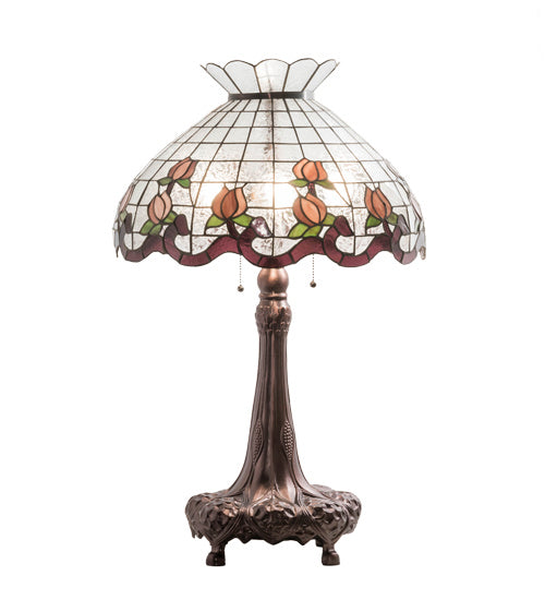 Meyda Tiffany 230639 Three Light Table Lamp, Mahogany Bronze