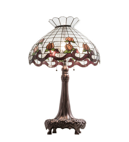 Meyda Tiffany 230639 Three Light Table Lamp, Mahogany Bronze